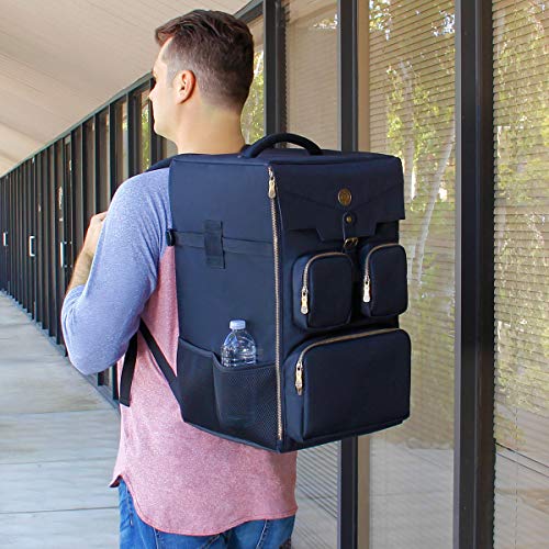 ENHANCE Board Games Backpack with Padded Shoulder Straps, Carry Handle and Pockets for Accessories for Dice, Card Games and More - Suitable for Board Games of All Sizes