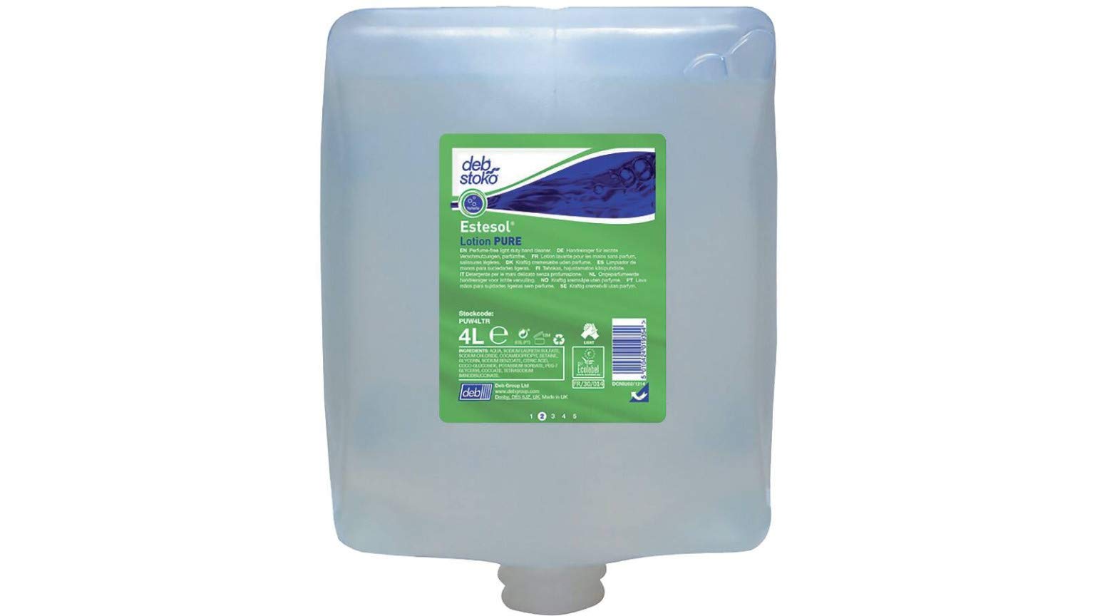 DEB PUW4LTR Estesol Purewash Hand Cleaner Lotion, 4L