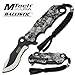 MTech USA MT-A808GY Assisted Opening Folding Knife, Two-Tone Half-Serrated Blade, Grey Skull Camo Handle, 4-3/4-Inch Closed