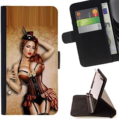- Sexy Pin Up Model Lingerie Stockings/ Personalized Design Custom Style PU Leather Case Wallet Flip Stand - Cao - For LG Volt 2 / LG G4 Mini (G4c)