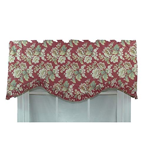 RLF HOME Jazmine Cornice 50" Window Valance - Red