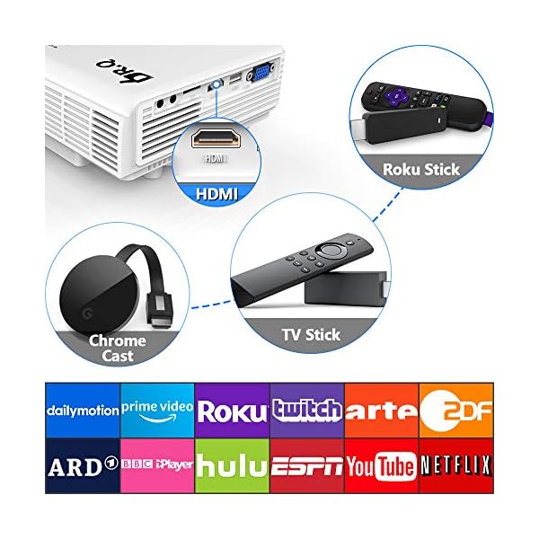 YOOYAA Mini Projector with Screen and Bluetooth, Upgraded 10000 Lux Portable Outdoor Home Theater Video Projector Full HD 1080P Support Compatible with Smartphone/Laptop/TV Stick - Image 5
