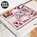 mDesign Soft Fabric 9 Section Dresser Drawer and Closet Storage Organizer Bin for Baby Room, Nursery, Playroom - Divided Large Organizers - Polka Dot Print - 2 Pack - Light Pink with White Dots