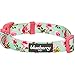 Blueberry Pet Floral Rose Turquoise Dog Collar - Cute Girl Collars for Large Girl Dog Collars, Adjustable & Durable Collar for Dogs, Neck 18-26