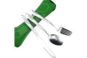 3-Piece Portable Steak Knife Set with Travel Case - Stainless Steel Cutlery Set for Camping, Picnic, Office & Travel - Includ