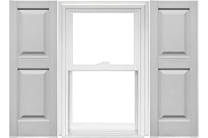 Mid America Raised Panel Vinyl Shutters (1 Pair) - 14.75 x 59 030 Paintable