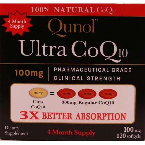 Qunol Ultra CoQ10 - 100% Soluble Coq10 100mg - 3X Better Absorption Coenzyme Q10 - 120 Softgels (4 Month Supply... image