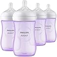 Philips Avent Natural Baby Bottle with Natural Response Nipple, Purple, 9oz 4pk, SCY903/34