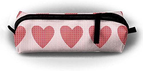 Red Heart Pencil Pouch Case Stationery Makeup Cosmetic Pouch