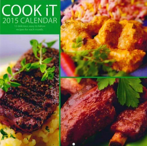 COOK IT SQUARE 2015 WALL CALENDAR - MONTH PER PAGE - 12 IMAGES WITH 12 RECIPES