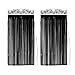 KUUQA 2 Pack Halloween Door Curtains Black Shiny Foil Party Decorations Entrance Door Curtain Decoration, 3.3 x 6.5 feet Each Curtain