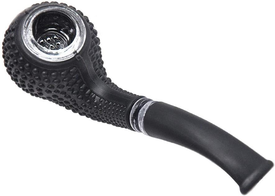 QINJLI Travel Pipe Indestructible Handmade Mini Silicone Fine Art Tube and Free Decorative Bowl Inside (Color : Black)