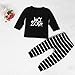 1Set Infant Baby Boy's Letter Print T-Shirt Tops+Striated Pants Outfits Clothes (9 Months)