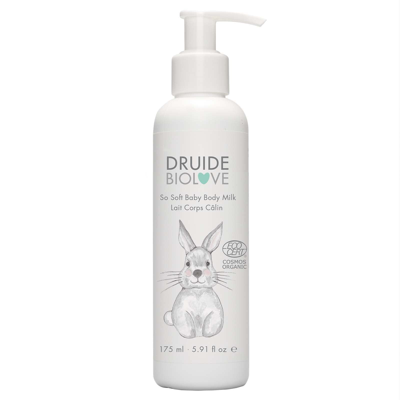 Druide Biolove Organic Baby Moisturiser, Instant Non-greasy Nourishment for Face & Body, Dermatologist-tested, Sensitive Skin, 175ml