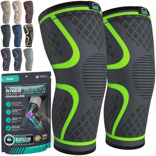 Special Essentials 2-Pack Knee Braces for Men & Women Pain Relief Compression Sleeves for Meniscus Tears, Acl, Arthritis, Gym & Weightlifting