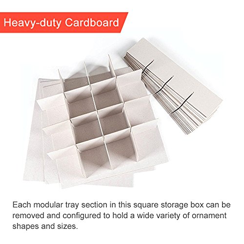 Christmas Ornament Storage Box Containers 2win2buy Adjustable 64 Compartment Cube Organizer with Dividers Xmas Storage Chest Keeps Holiday Decorations Clean and Dry for Next Season 12x12x12" - Green