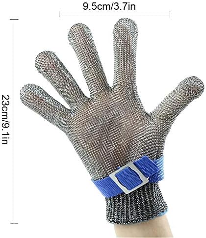 ThreeH Cut Resistant Gloves Stainless Steel 316L Wire Mesh Butcher Gloves Level 5 Protection Working Glove GL09 XS(One Glove) - Image 3