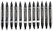Prismacolor 1850655 Premier Double-Ended Art Markers, Fine and Chisel Tip, Neutral Grey, 12 Pack