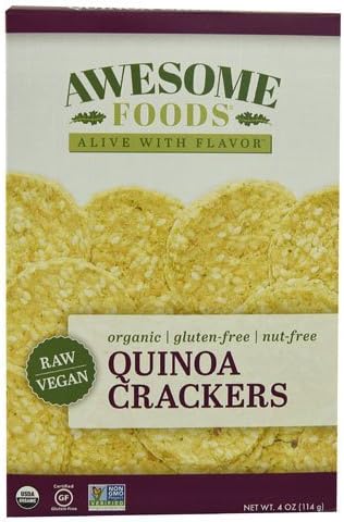 Awesome Foods Raw Quinoa Crackers 4 Oz. (6 Pack)