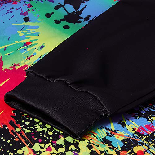 TUONROAD Tie Dye 3D Hoodie Funny Mens Hooded Sweatshirts Long Sleeve Pullover Jumper with Kanga Pocket S-M