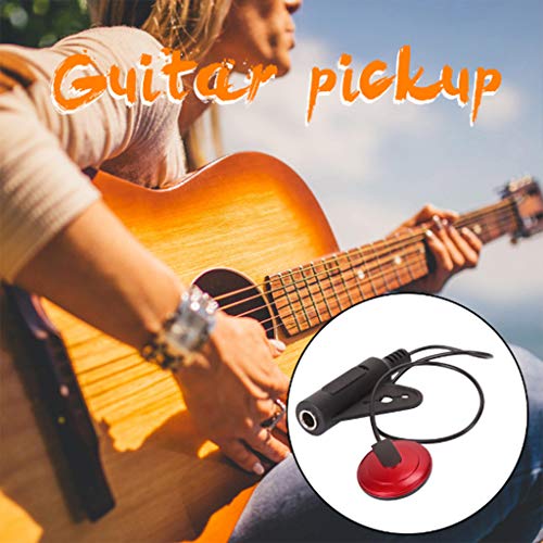 2Pcs Acoustic Guitar Pickup Piezo Contact Microphone Pickup for Guitar Ukulele Violin, Mandolin, Banjo, Cello, Kalimba, Harp (6.5x9x3cm, Black)