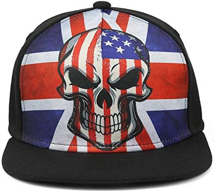 Odelia Walter Unicorns/Skull/Flag Flat Bill Snapbacks Baseball Caps Trucker Hat