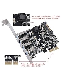 SHINESTAR - Adaptador PCIe a USB 3.0, 4 puertos USB 3.0 a tarjeta de expansión PCI Express con soporte de perfil bajo de 3.1 in para carcasa 2U, compatible con Windows XP 7 8 10