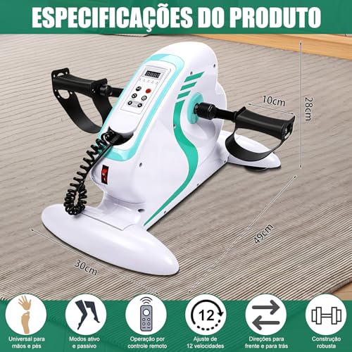 Mini Bicicleta Bike Ergométrica para Exercícios, Mini Bicicleta Elétrica com Display LCD e Regulador de Intensidade, Bike de Exercício Interno, Bike Ergometrica, Exercitador de Pernas, 110 V