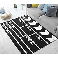 PERTUS Area Rug Movie Clapboard Black Large Floor Mat for Living Dining Dorm Room Bedroom Home Decorative 5