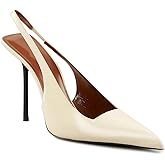 Vertundy Womens Stiletto Slingback Pointed Toe Leather High Heels