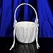 AW BRIDAL Ivory Satin Flower Girl Basket - Wedding Ceremony Party Decoration with Double Heart
