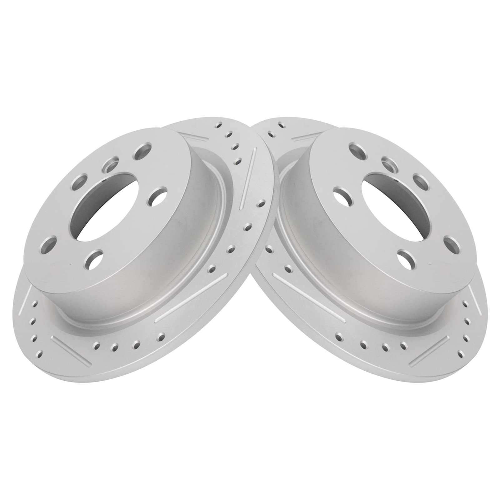 Photo 1 of *****SIMILAR ITEM****
TRQ Rear Brake Rotor Set G Coated Solid Drilled Slotted Compatible with 2014-2024 Mini Cooper