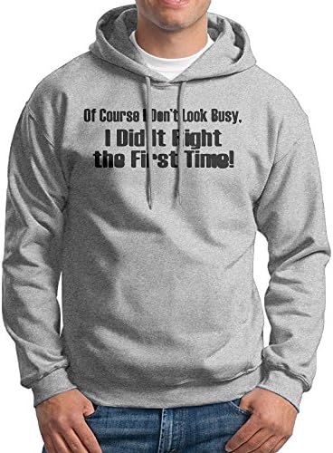 FDLB Men Don't Look Busy Did It Right 1st Time Hip-Hop Classic Hoodie Hooded Sweatshirt L Ash