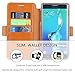 Galaxy S6 Edge Plus Case, SHIELDON Genuine Wallet Leather Phone Case [Card Slot] [Flip] [Wallet] Slim Carry-all Case - for Samsung Galaxy S6 Edge Plus Devices - Brown