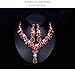 LOVFASH Bridal Austrian Crystal Necklace and Earrings Jewelry Set Gifts fit with Wedding Dress
