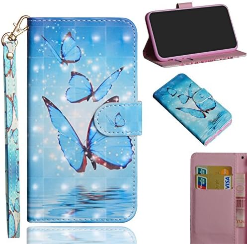 sinogoods For Honor Play/COR-AL00 Case, Luxury Flip Slim Fit Premium PU Leather Case, Stand Wallet Card Case Cover - Three butterflies