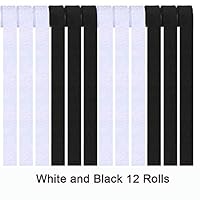 Woparty Black and White Crepe Paper Streamers 2 Color White and Black Party Streamer Festival Party Decorations 12 Rolls