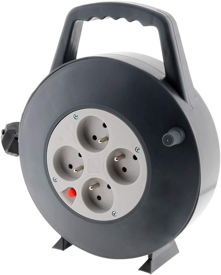 Enexo Domestic Ho5Vv-F Reel, 4 3G1,5 Plugs, 10 M + Circuit-Breaker with Handle, Black - Image 5