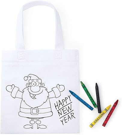 Regali Di Natale Per Bambini Asilo.Lotto Di 25 Sacchetti Da Colorare Motivo Babbo Natale Con 5 Pastelli Per Ogni Busta Regali Per Bambini Borsa Merenda Regali Di Natale Asilo E Scuole Amazon It Casa E Cucina