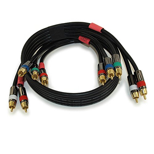 MyCableMart 5 Wire, 3ft RCA PREMIUM IN-WALL Component Video/Audio Cables Gold Pl
