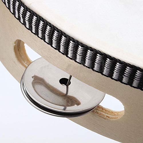 heaven2017 10 inches Faux Leather Hand Drum Tambourine Party Musical Percussion Instrument