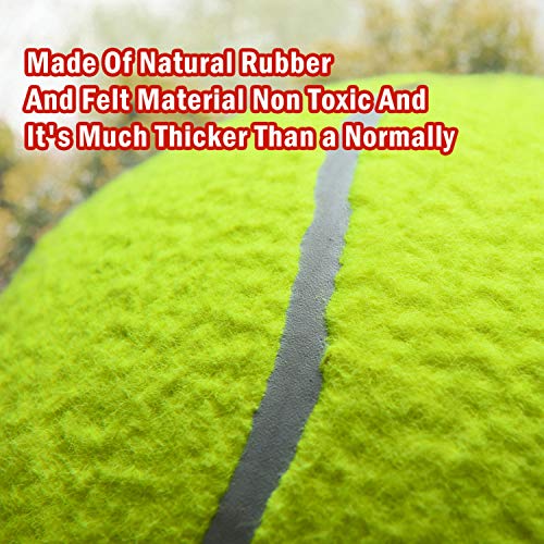 Pomeat Big Tennis Ball for Dogs 9.5" Inflatable Giant Tennis Balls Pet Chew Toy - Thumbnail 2