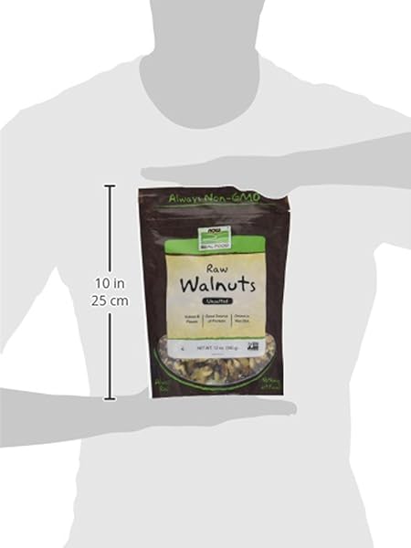 NOW FOODS, WALNUTS, RAW AND UNSALTED, HALVES AND PIECES, NATURAL SOURCE OF PROTEIN AND ESSENTIAL FATTY ACIDS, GROWN IN THE USA, CERTIFIED NON-GMO, 12-OUNCE (PACKAGING MAY VARY)