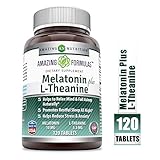 Amazing Nutrition Amazing Formulas Melatonin Plus L-Theanine Dietary Supplement - 10 mg - 120 Tablets - Promotes Restful, All-Night Sleep - Helps Reduce Anxiety and Stress