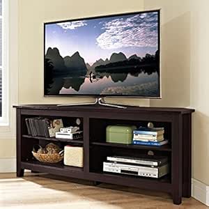 Mueble para Consola de TV de 58", Espresso de Madera, Esquina, para