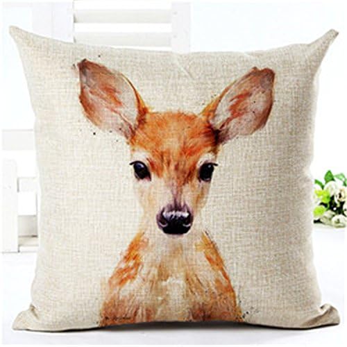 yingzhong High Qualtity Fashion Europe Style Cute Animal Print Cushion Decor Cojines Sofa Throw Pillow Printed Cotton Linen Square Fundas 1341d 45x45cm