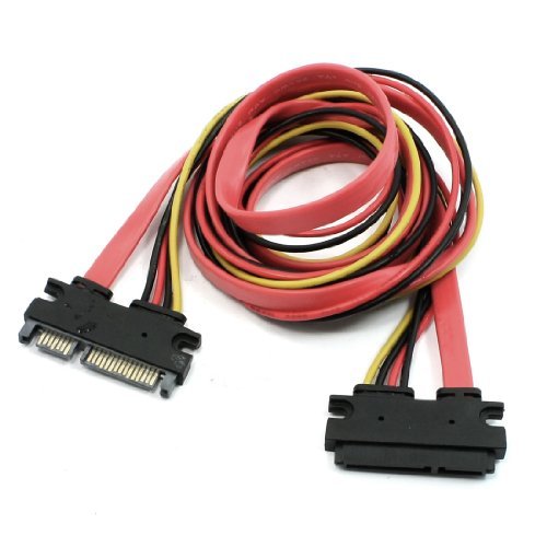 eDealMax SATA 7 + 15 22 Pin SATA Macho a hembra M/F de alimentaciÃ³n de transferencia de datos por Cable 3,3 pies de Largo