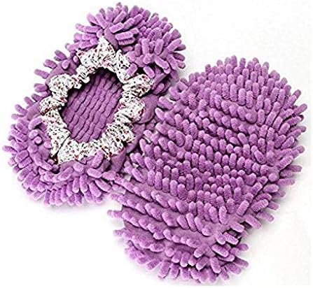 AKORDCute Dust Mop Slippers Shoes Floor Cleaner Clean Easy Bathroom Office Kitchen, Microfibre, Purple, 24 x 12 x 5 cm