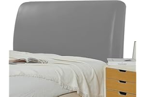 KFBVDR PU Leather Headboard Cover Stretch All-Inclusive Bed Headboard Slipcover Universal Dust-Proof Decorative Furniture Cover (Gray,180cm(70.87inch))