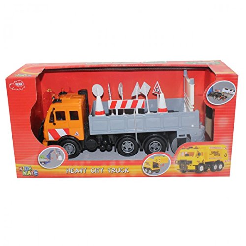 DICKIE Heavy City Truck LKW Friktion 25 cm Fahrzeug Spielzeug LKW Truck Holz Container , Modell / Charakter:Orange…